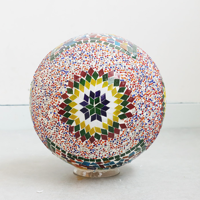 モザイクガラス トルコランプ 丸型ライト 大 送料無料・メール便不可