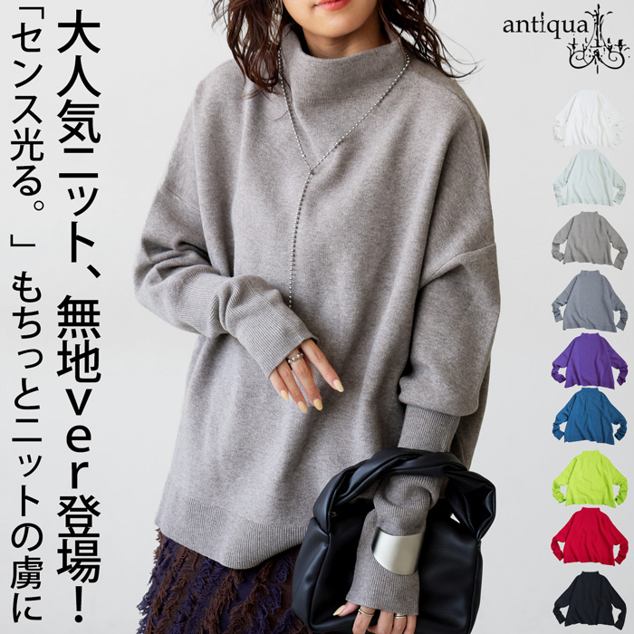 antiqua（アンティカ） ボトルネックニット レディース トップス