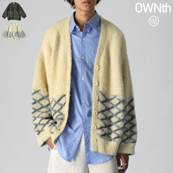 最大半額★選べる福袋！19日20時〜26日10時 ダイヤチェックシャギーニットカーディガン ユニセックス 送料無料・メール便不可 秋新作 最大半額☆選べる福袋！19日20時〜26日10時 ダイヤチェック