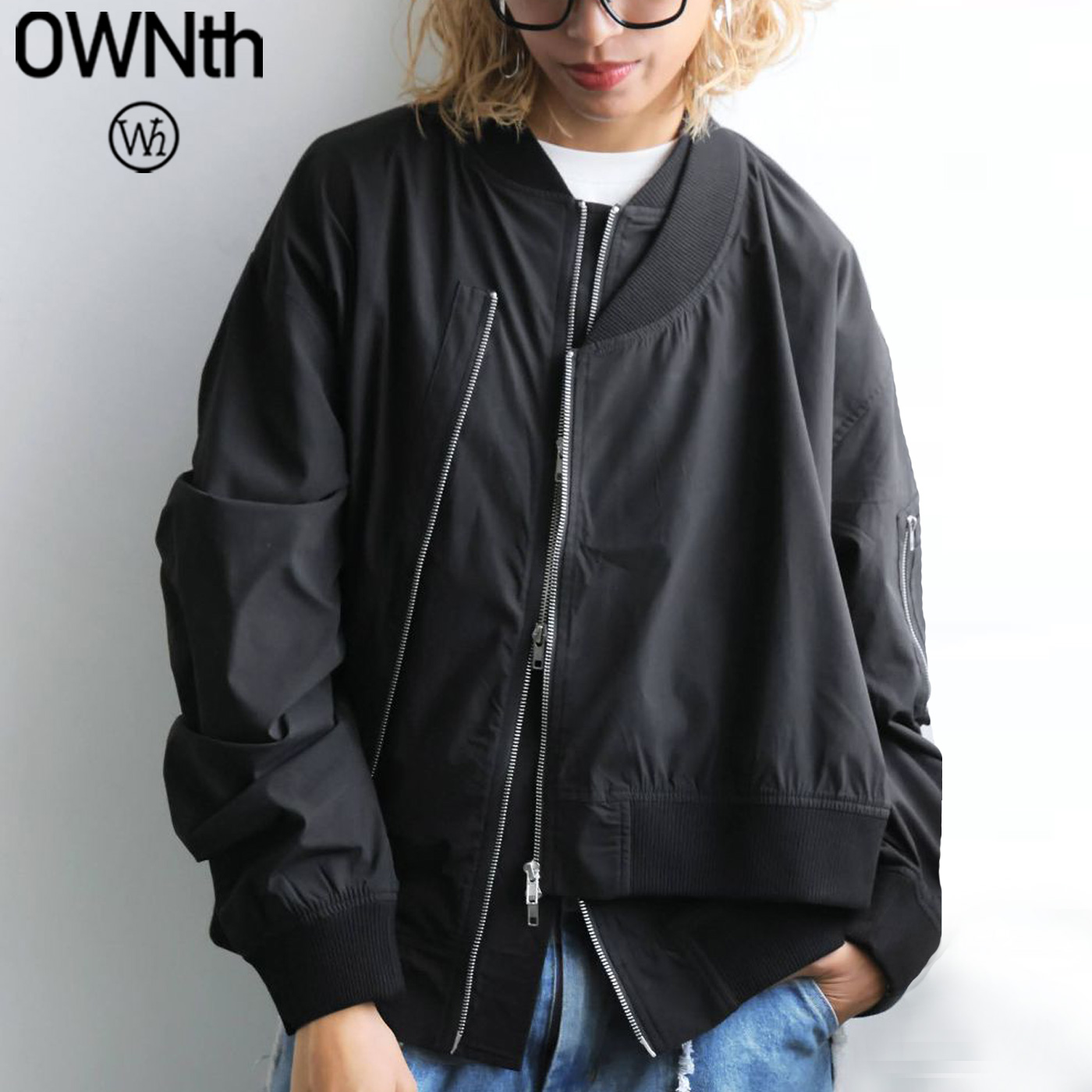 antiqua（アンティカ） MA1 ブルゾン レディース アウター アシメ 送料