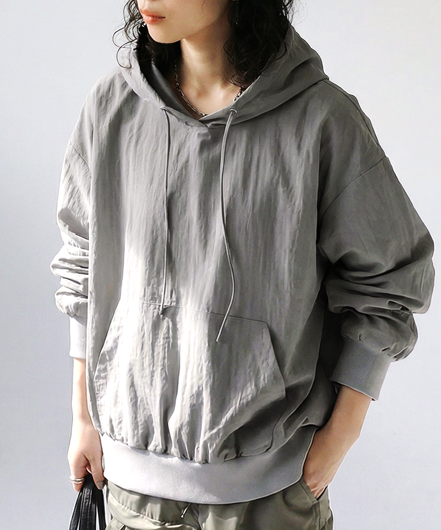 antiqua（アンティカ） シアー フーディー トップス レディース 長袖