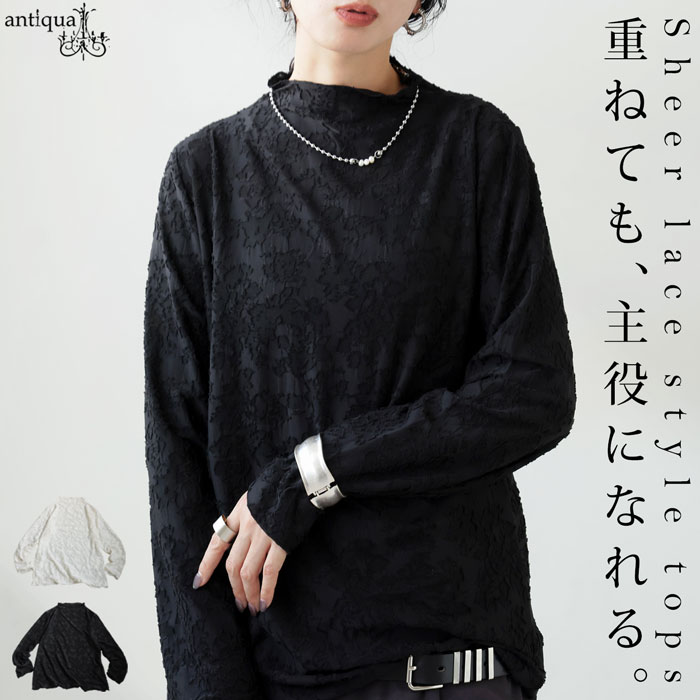 antiqua（アンティカ） レース調 シアートップス レディース トップス