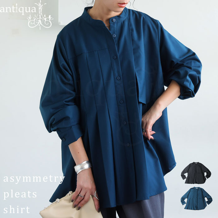 antiqua（アンティカ） プリーツシャツ シャツ レディース トップス