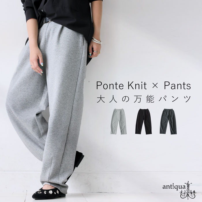 antiqua（アンティカ） 再入荷予定有!タック入り ポンチパンツ