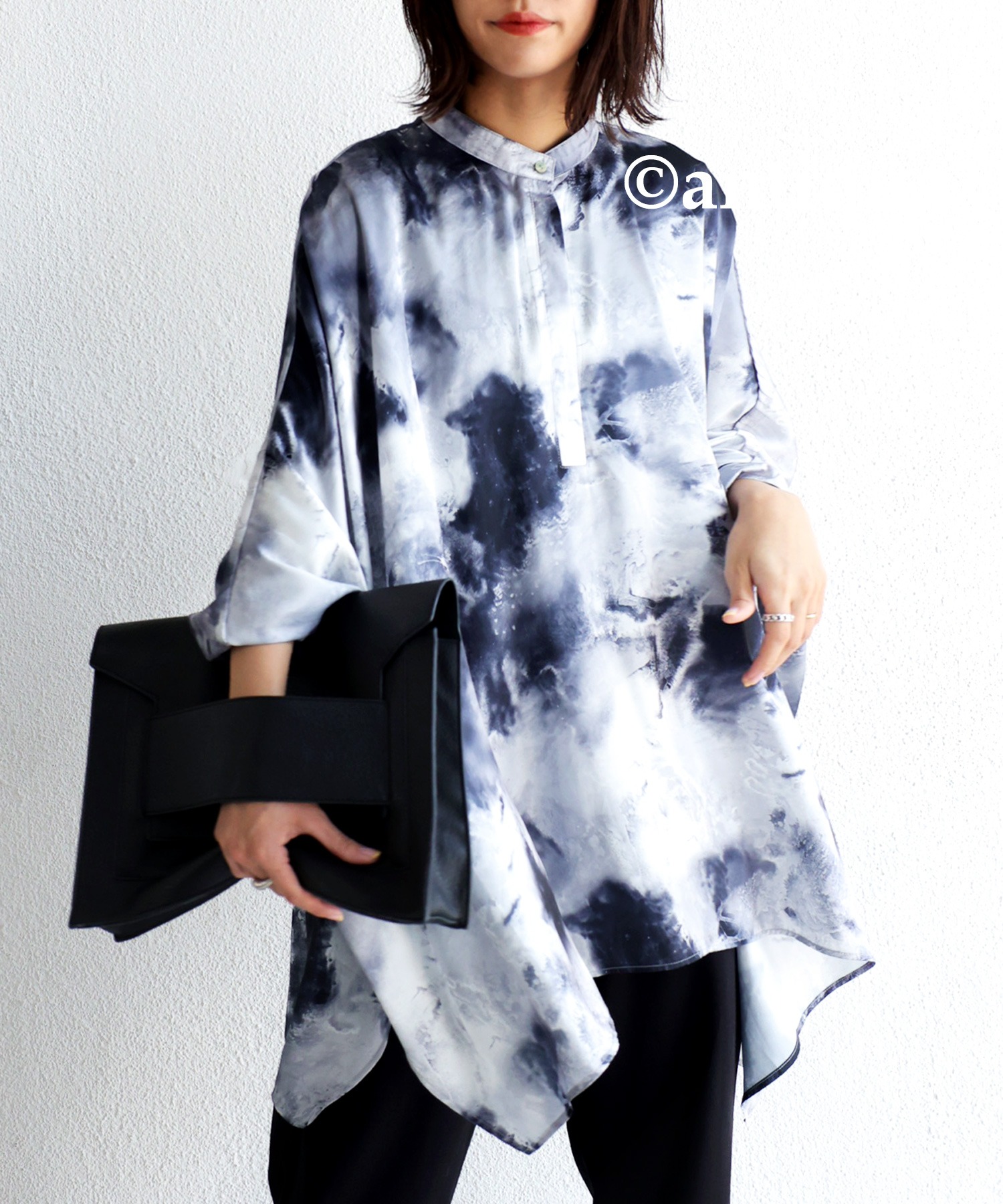 antiqua 水彩柄 ドルマンシャツ シャツ レディース トップス