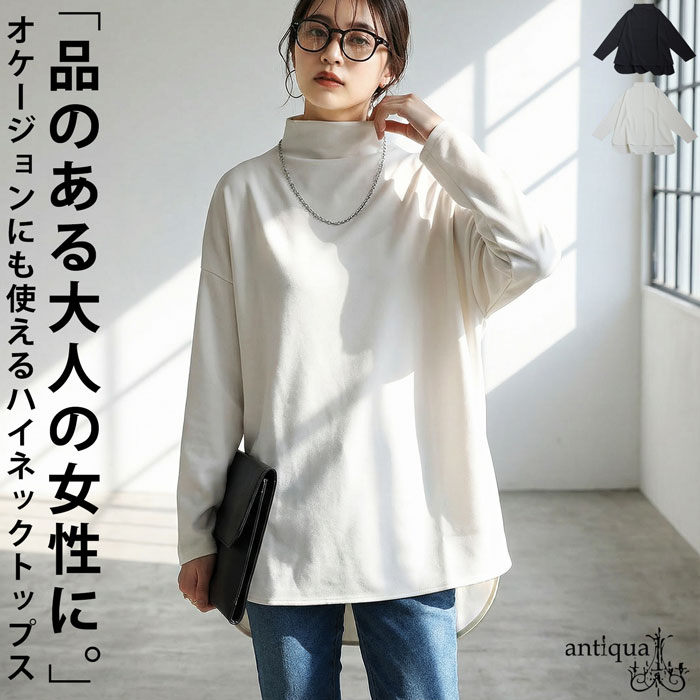 antiqua（アンティカ） ハイネック トップス レディース 長袖 プル