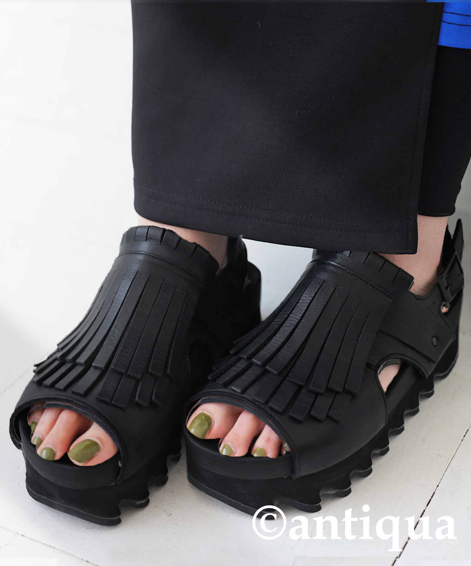 本革 日本製 フリンジサンダル レディース 靴 サンダル 送料無料・メール便不可 母の日