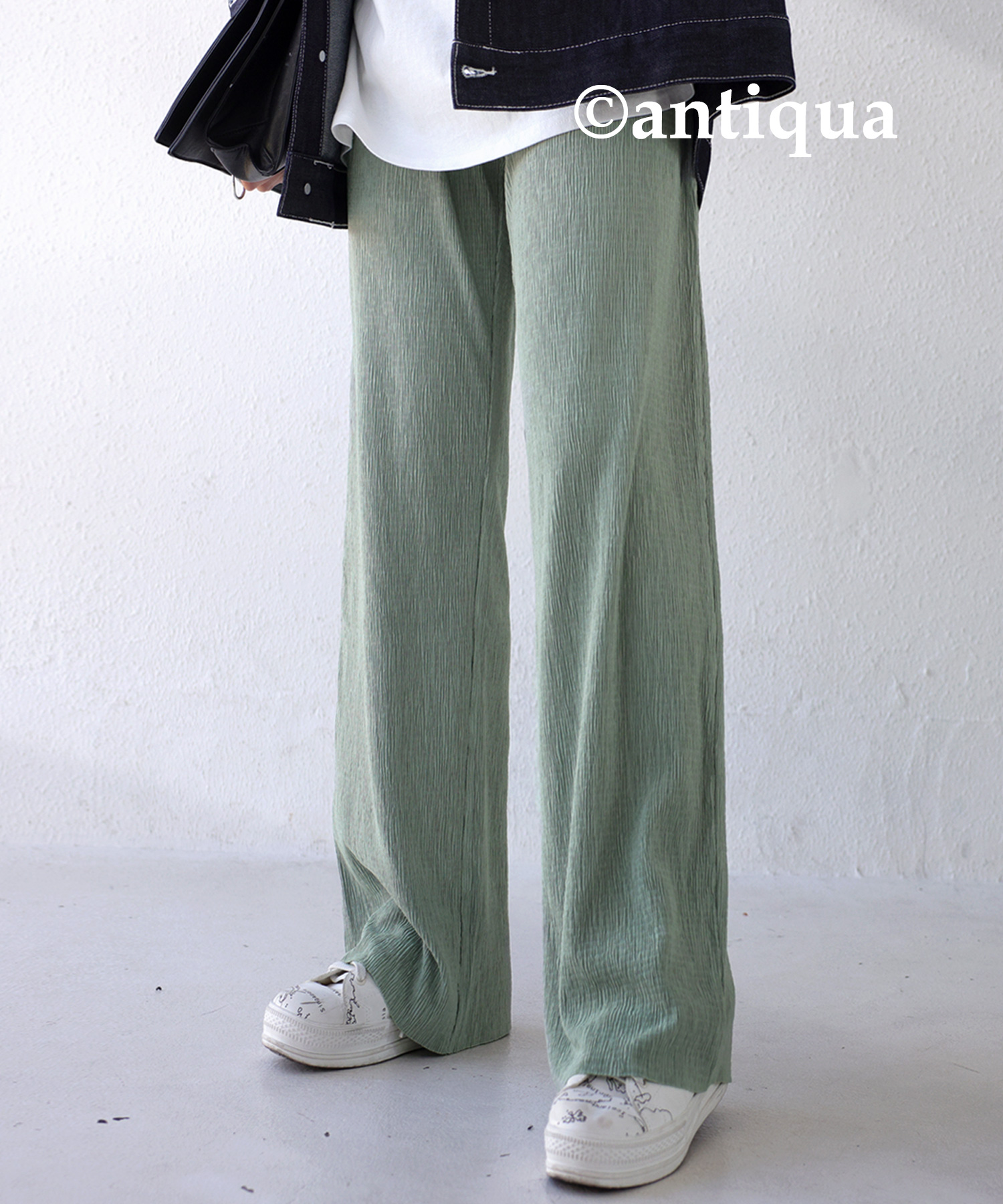 楊柳パンツ セルフカット パンツ レディース ボトムス 楊柳・メール便不可 | antiqua | 03