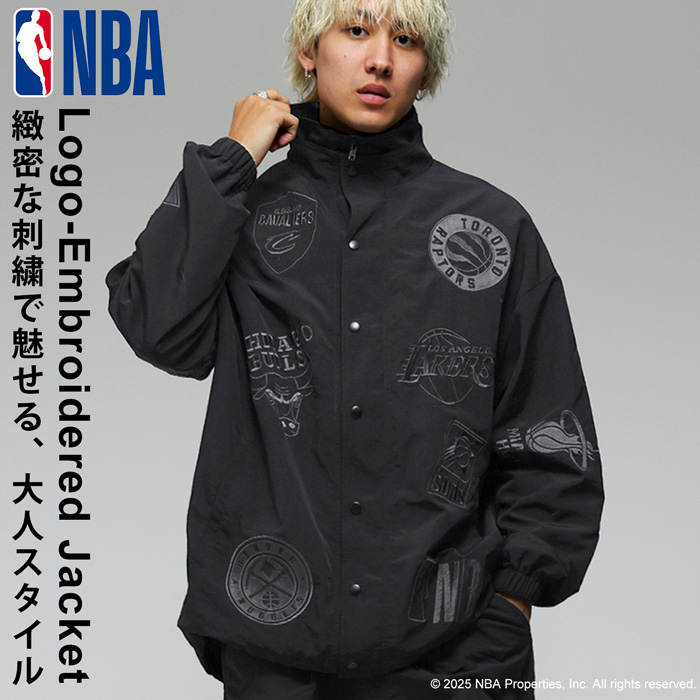 antiqua（アンティカ） NBA公式 ロゴ刺繍 バルーンジャケット メンズ