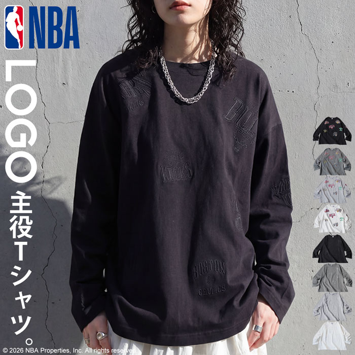 NBA公式 ロゴ刺繍 ロンT レディース クルーネック 送料無料・メール便不可 | antiqua | 06