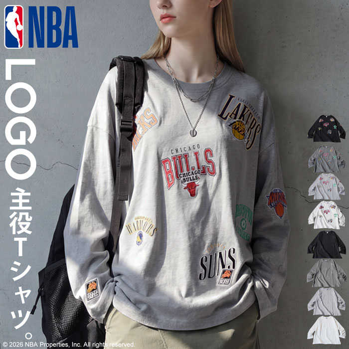 NBA公式 ロゴ刺繍 ロンT レディース クルーネック 送料無料・メール便不可 | antiqua | 03