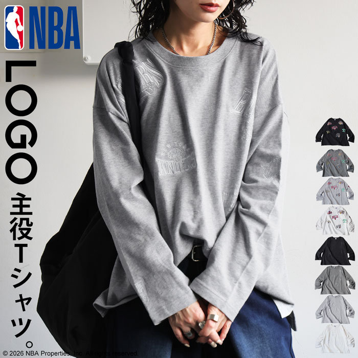 NBA公式 ロゴ刺繍 ロンT レディース クルーネック 送料無料・メール便不可 | antiqua | 07