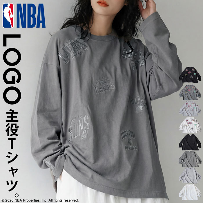NBA公式 ロゴ刺繍 ロンT レディース クルーネック 送料無料・メール便不可 | antiqua | 08
