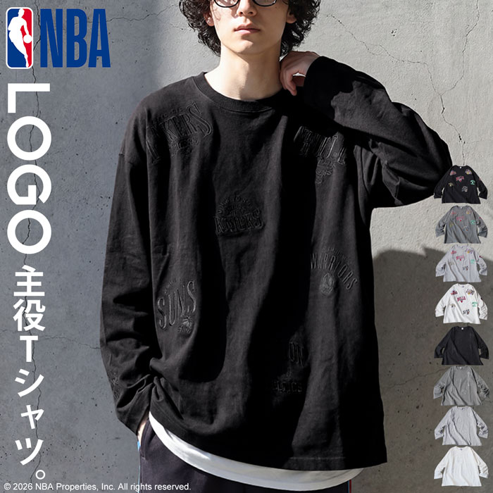 NBA公式 ロゴ刺繍 ロンT メンズ クルーネック 送料無料・メール便不可 | antiqua | 06