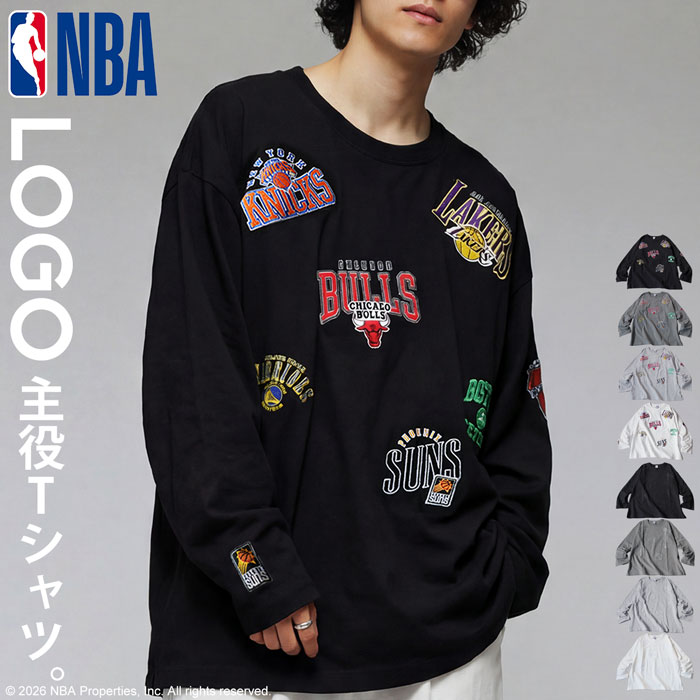 antiqua（アンティカ） NBA公式 ロゴ刺繍 ロンT メンズ クルーネック