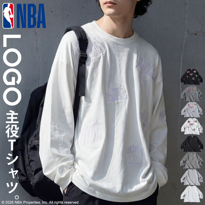 NBA公式 ロゴ刺繍 ロンT メンズ クルーネック 送料無料・メール便不可 | antiqua | 05