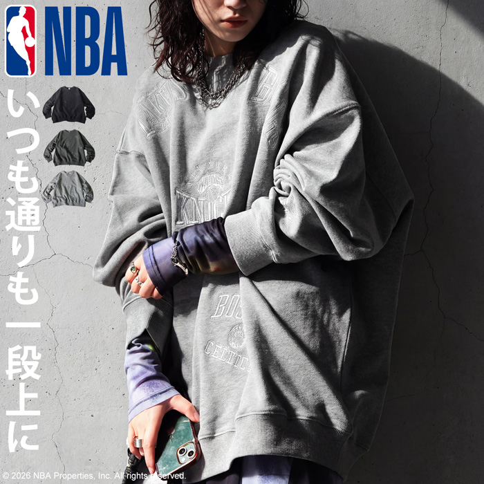 NBA公式 ロゴ刺繍 スウェット レディース 綿100 送料無料・メール便不可 | antiqua | 02