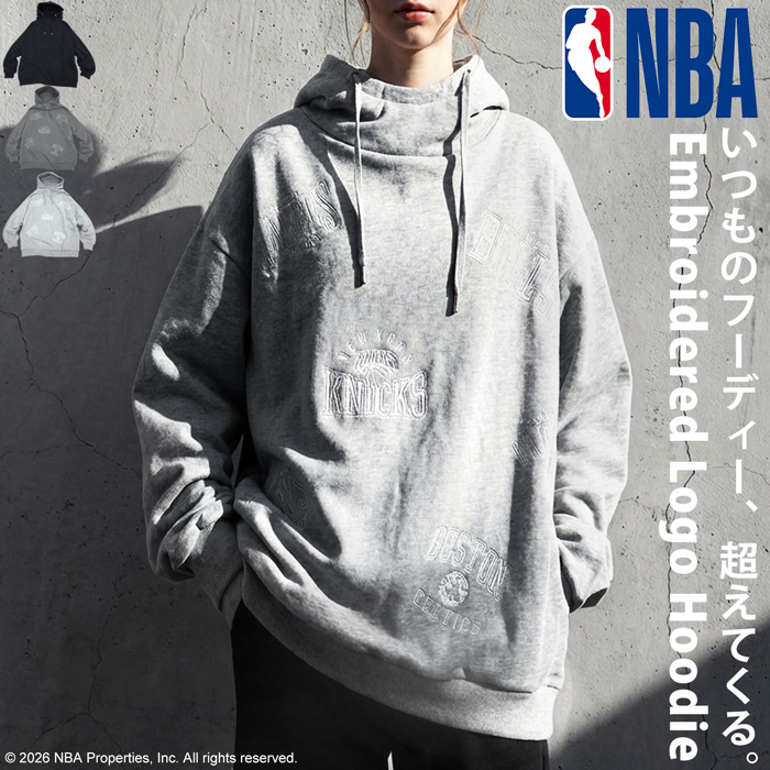antiqua（アンティカ） NBA公式 刺繍ロゴ 裏毛 フーディー レディース