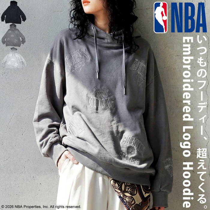 antiqua（アンティカ） NBA公式 刺繍ロゴ 裏毛 フーディー レディース