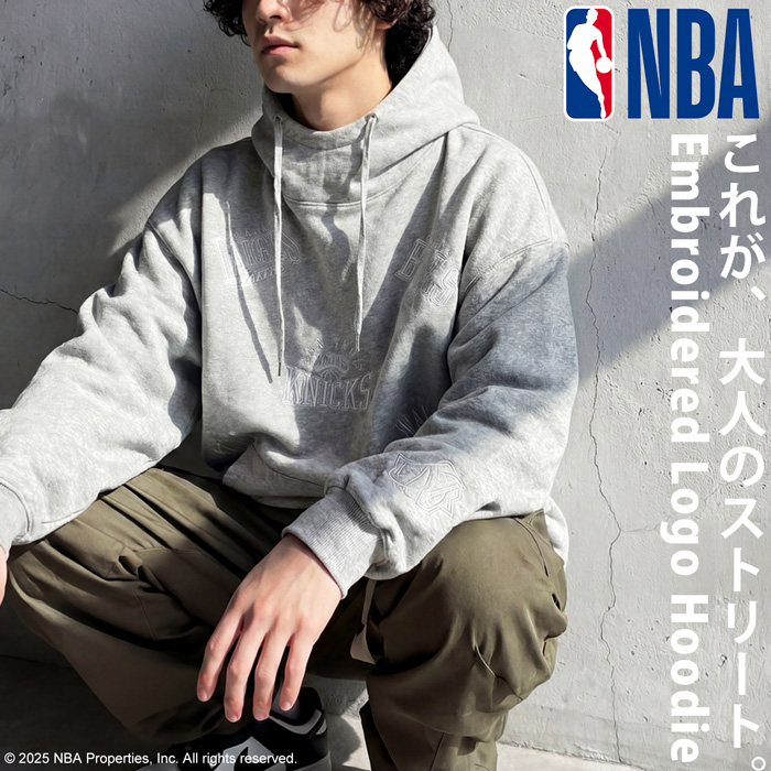 NBA公式 刺繍ロゴ 裏毛 フーディー メンズ 綿100 送料無料・メール便不可 | antiqua | 02