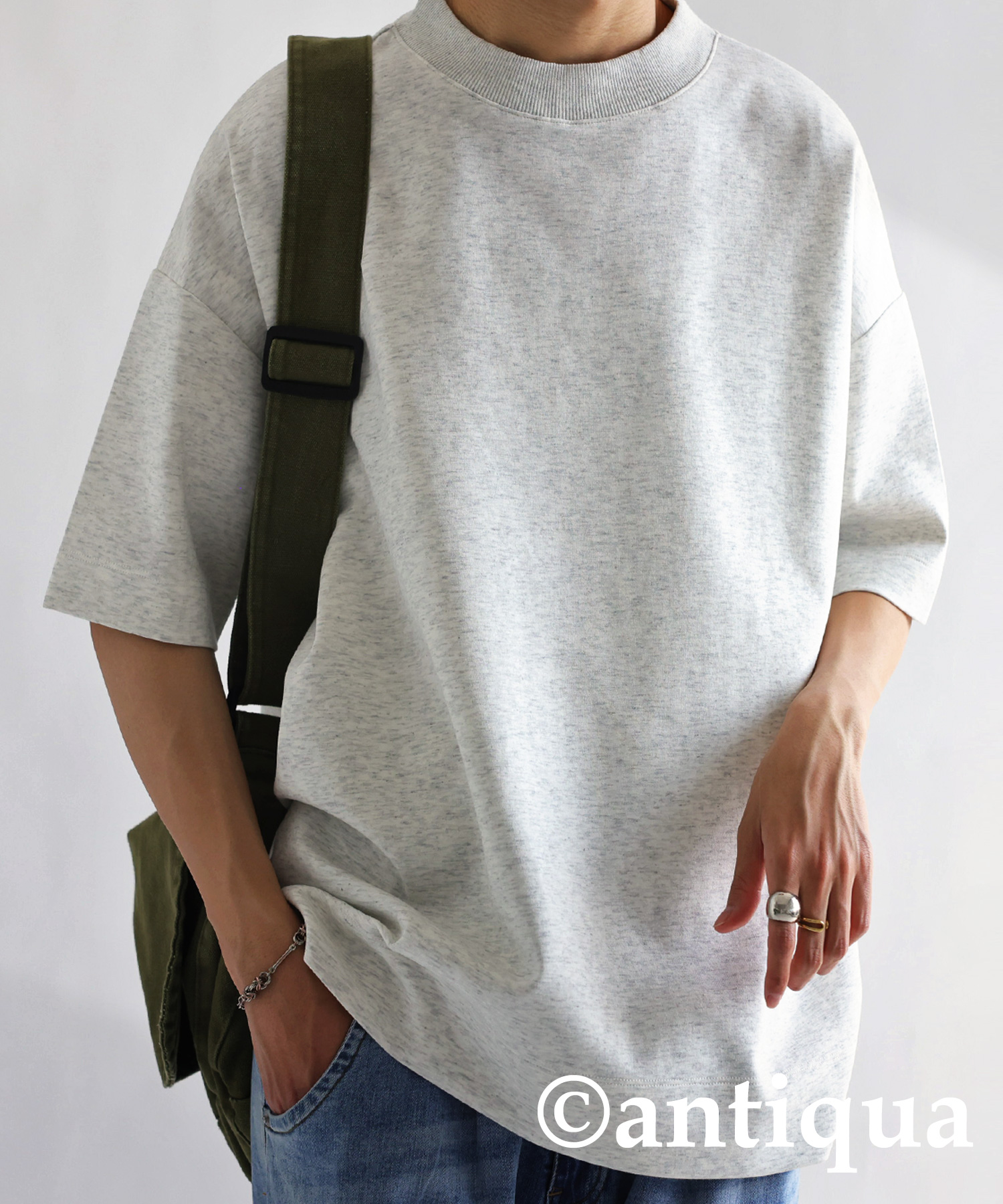 antiqua モックネック ポンチTシャツ Tシャツ メンズ トップス