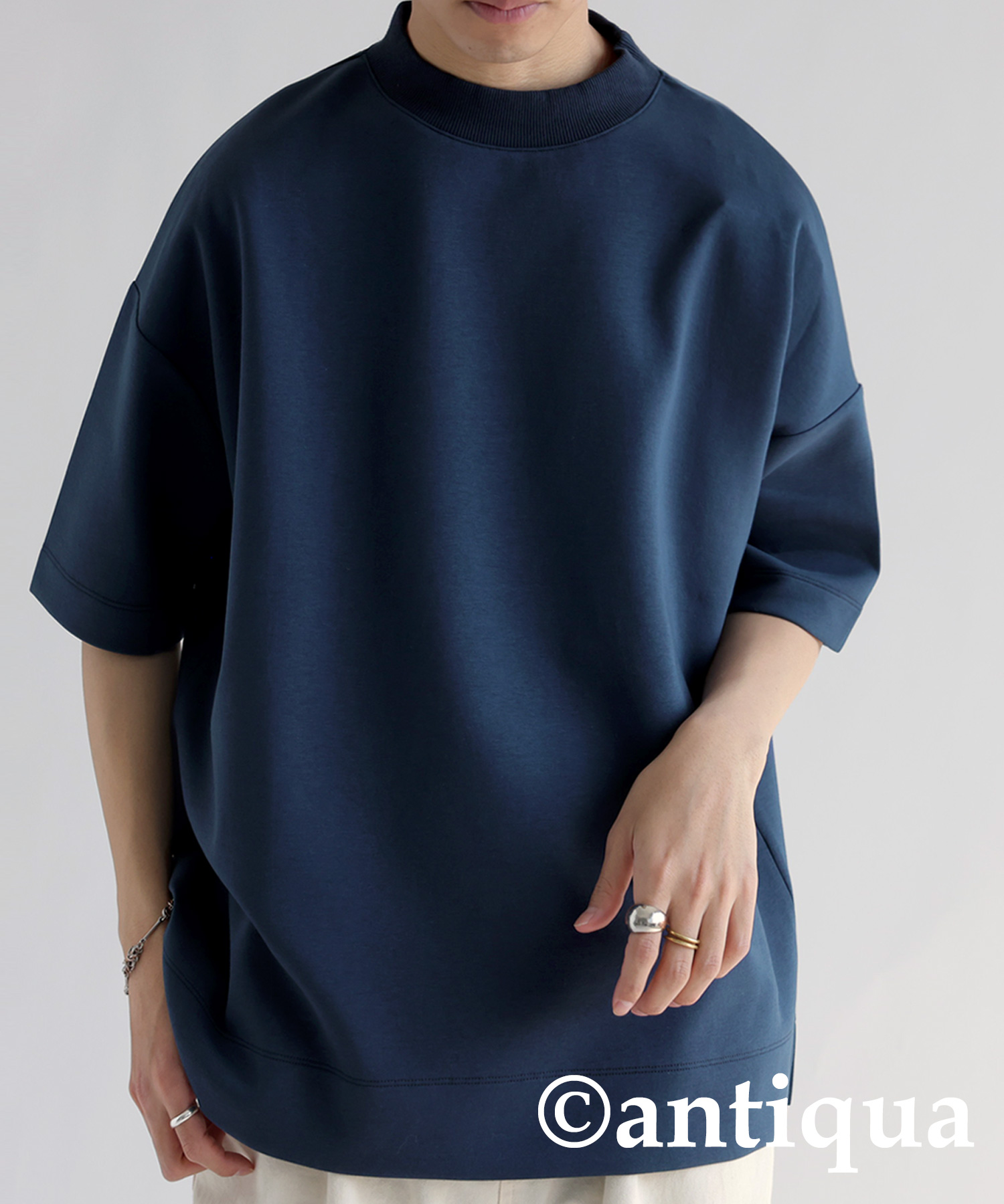 antiqua モックネック ポンチTシャツ Tシャツ メンズ トップス