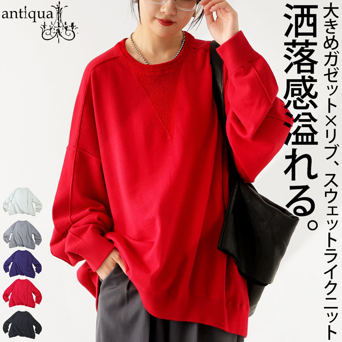 antiqua（アンティカ） スウェットライクニット レディース トップス