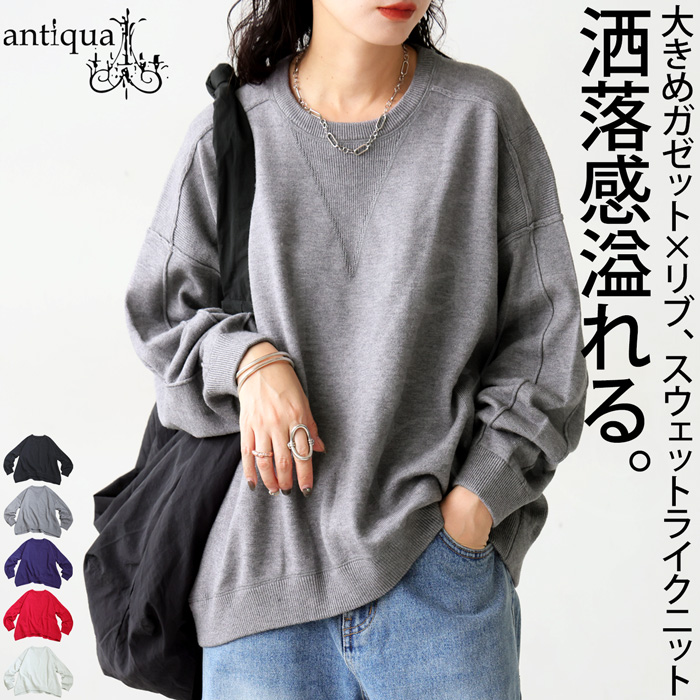 antiqua（アンティカ） スウェットライクニット レディース トップス