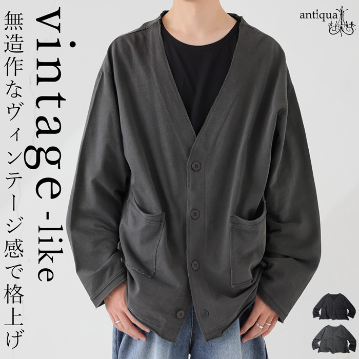 antiqua（アンティカ） カーディガン メンズ トップス Vネック 長袖 