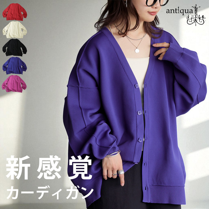 antiqua（アンティカ） スポンジニットカーディガン レディース V