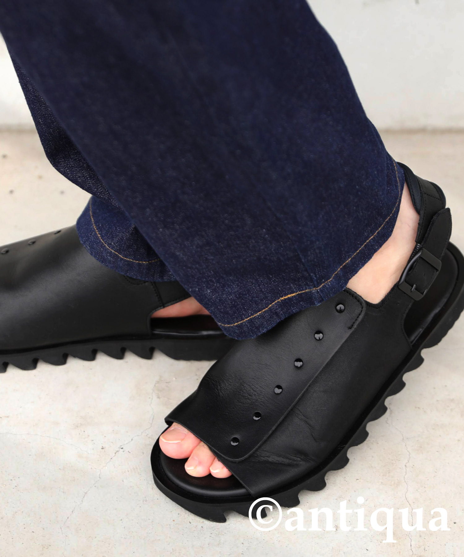 本革 日本製 鋲つきサンダル メンズ 靴 サンダル 送料無料・メール便不可【Z】 父の日｜antiqua｜02