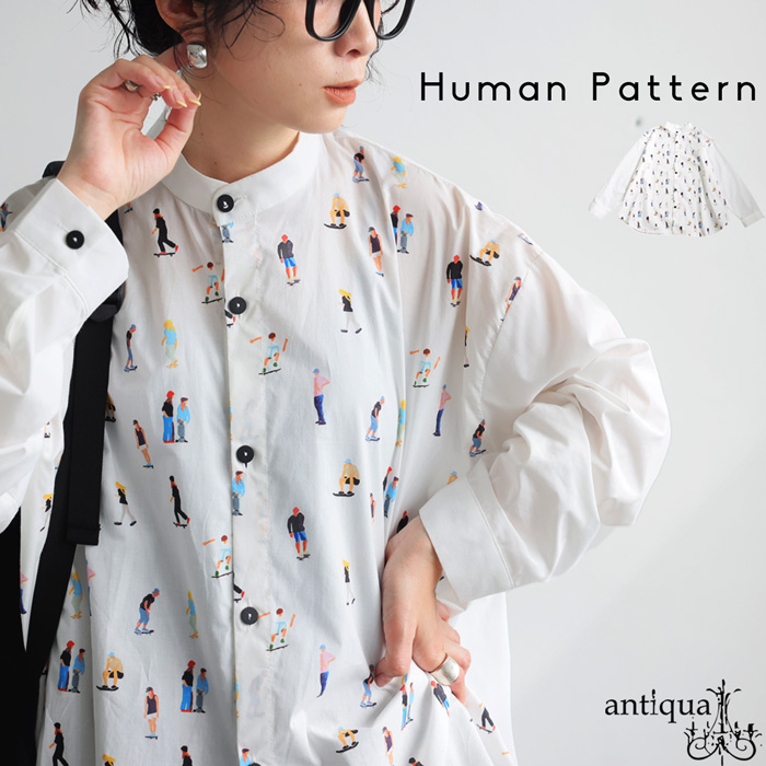 antiqua（アンティカ） 人柄シャツ シャツ レディース トップス 長袖