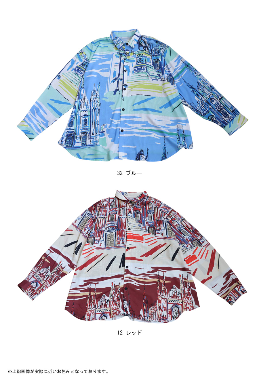 antiqua（アンティカ） 街柄シャツ シャツ メンズ トップス 長袖