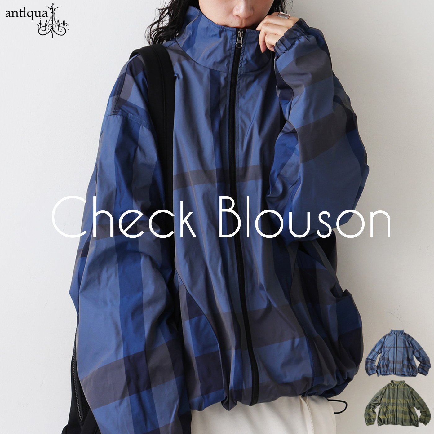 antiqua（アンティカ） 再入荷予定有!チェック柄 ブルゾン レディース
