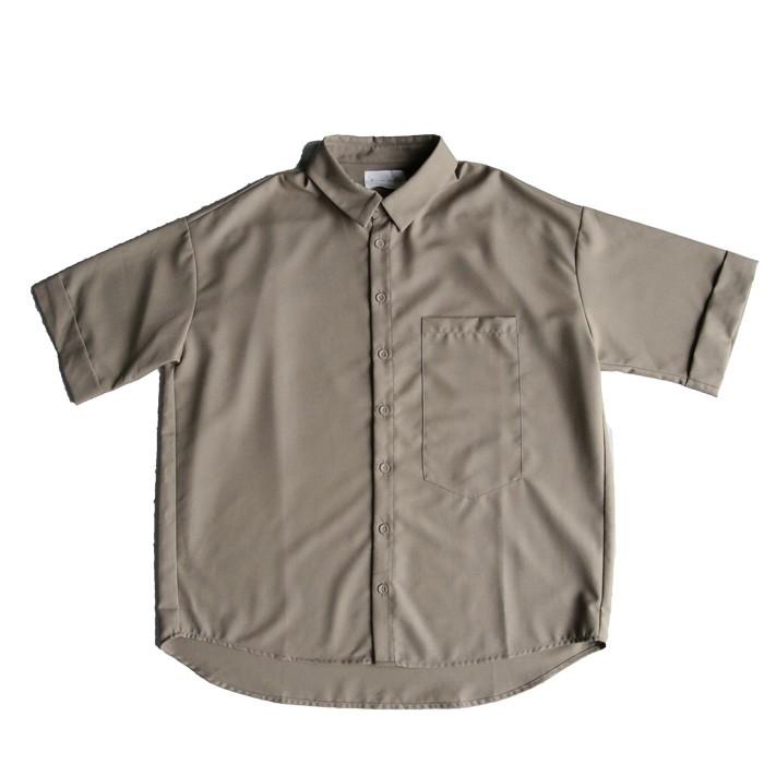 トップス メンズ シャツ 半袖 レーヨン セットアップ ビッグポケットシャツ・再販。メール便不可｜antiqua｜02