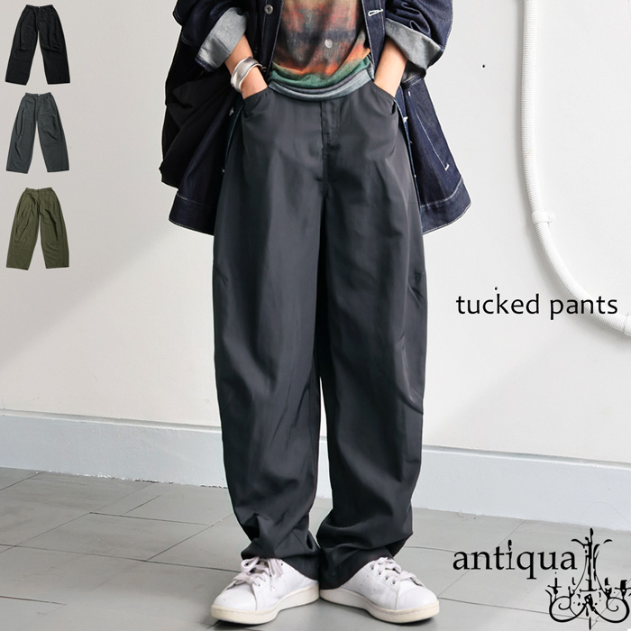 タックパンツ パンツ レディース ボトムス・100ptメール便可 | antiqua | 03
