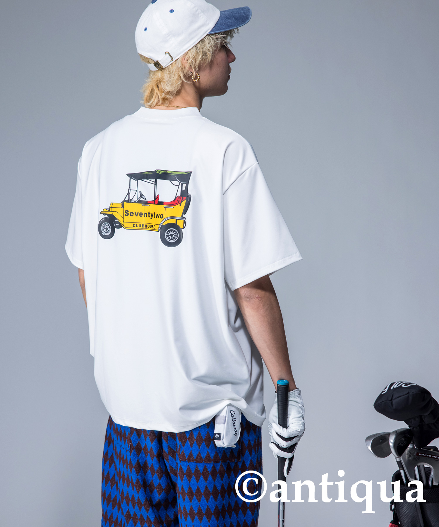 大人気！一部カラー/サイズ再入荷予定あり！ANTIQUA GOLF×STCH バックデザインTシャツ メンズ 送料無料・再販。100ptメール便可【Z】 父の日｜antiqua｜03