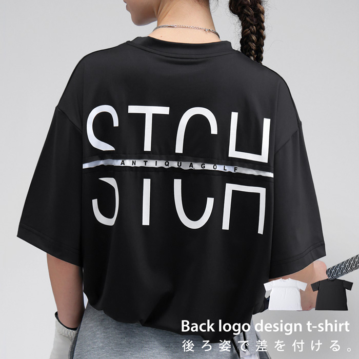 ANTIQUA GOLF×STCH Tシャツ レディース 送料無料・再販。80ptメール便可 antiqua ANTIQUA GOLF×STCH Tシャツ レディース 送料無料・再販