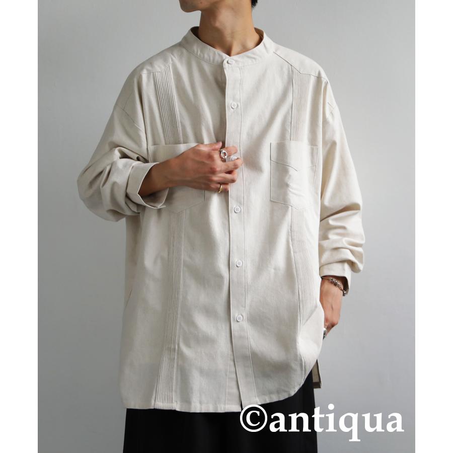 綿麻 キューバシャツ シャツ メンズ トップス 長袖 送料無料・メール便不可【Z】｜antiqua｜03