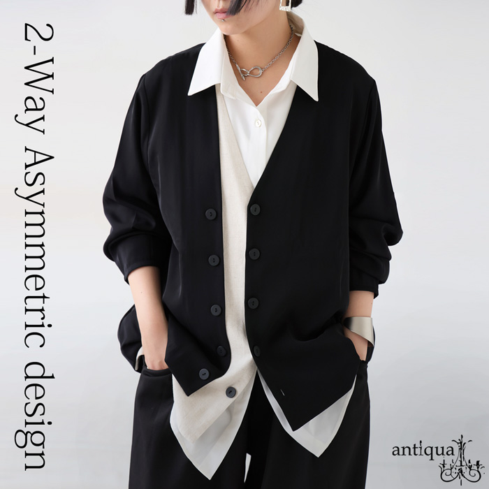 ANTIQUA アンティカ tree cafe ラムレザーフーテッド ジャケット ANTIQUA アンティカ tree cafe ラムレザーフーテッド ジャケット