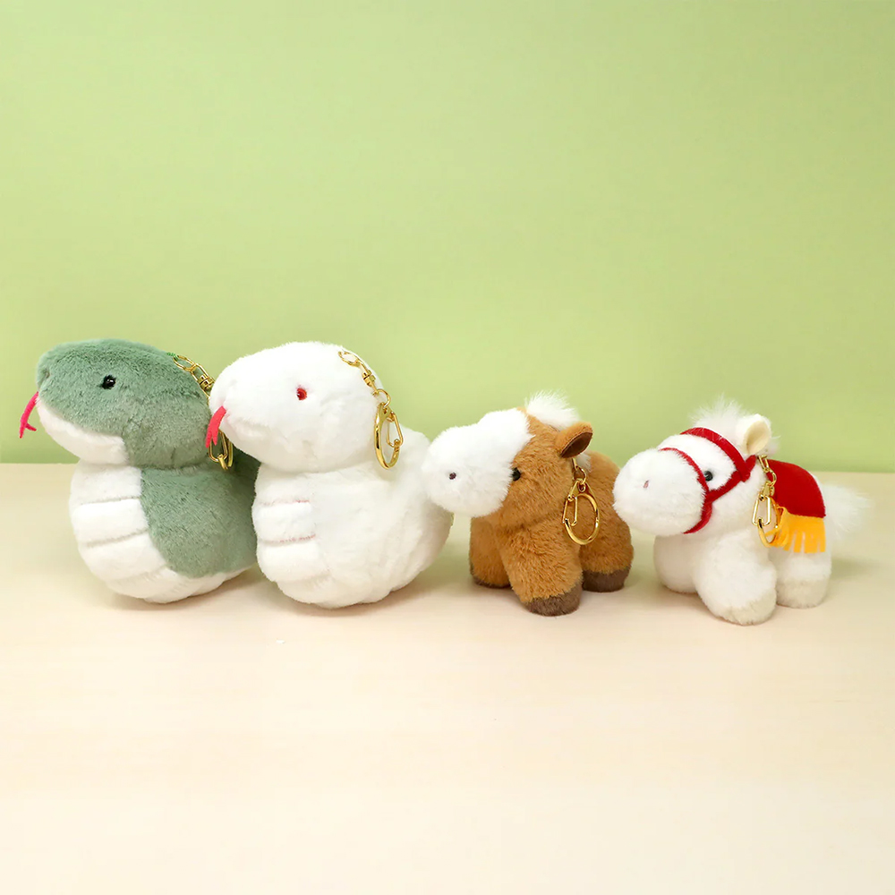 干支ぽちゃシリーズ うまのこ キーチェーン（ちゃいろ）（白）｜2026年