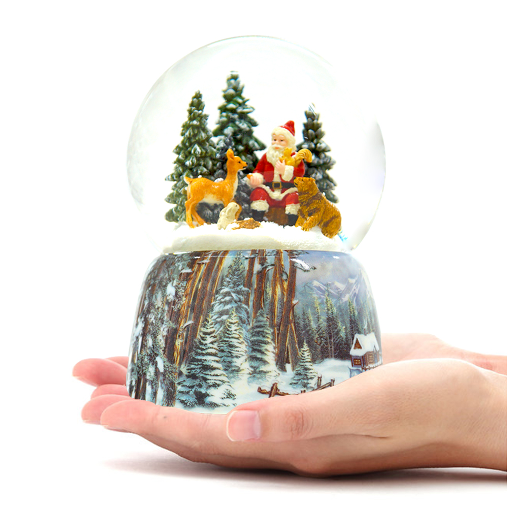 [未使用］TDL 2005 クリスマスファンタジー スノードーム オルゴール スノードーム クリスマス オルゴール サンタ・プレゼント : ウルトラ