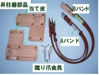 ツヨロンの昇柱器「FG-2」傾斜爪 1本爪 枝打ち、伐採時の際、足に装着