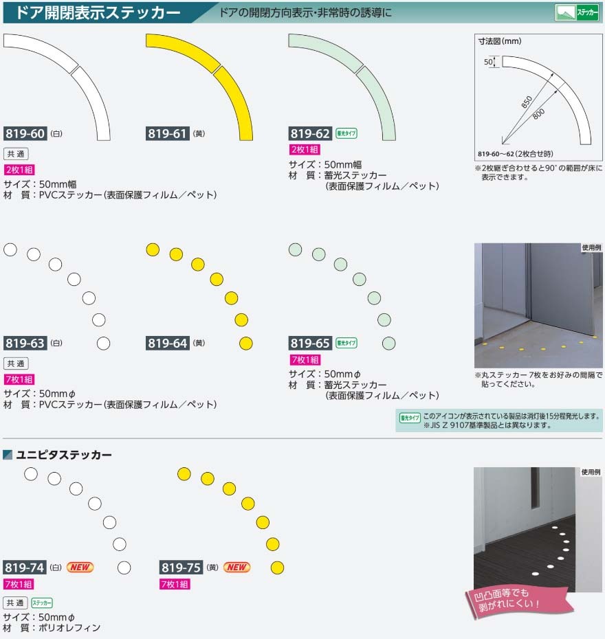 ユニット ドア開閉ステッカー トップ 819-64