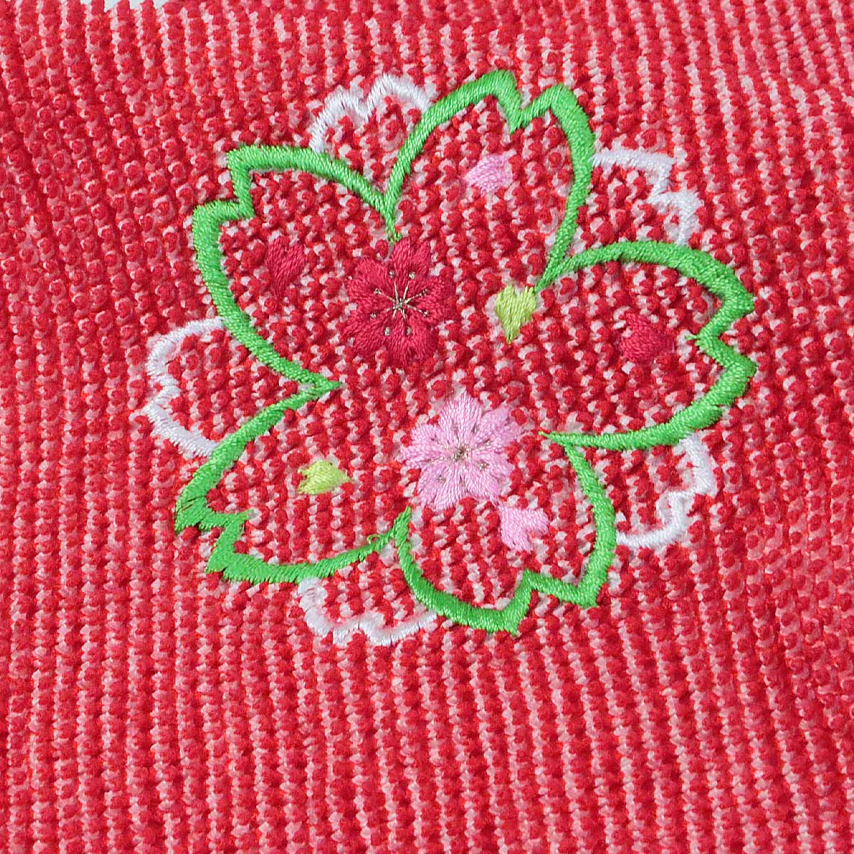 総絞り帯揚げ 振袖用 -2L- 正絹 鹿の子絞り 四つ巻き 刺繍入り