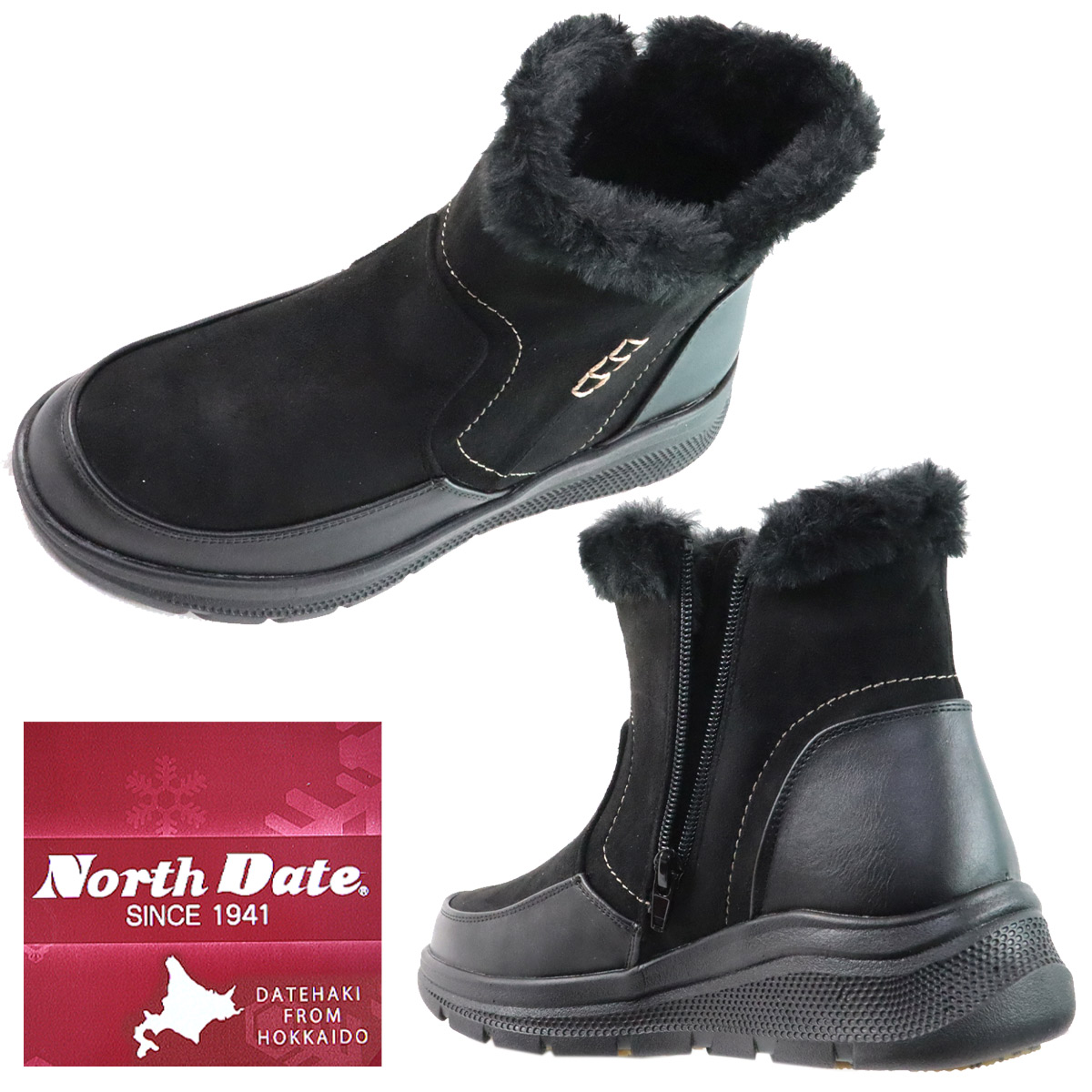 ノースデイト North Date スノーブーツ 32006 BLACK/S ショート
