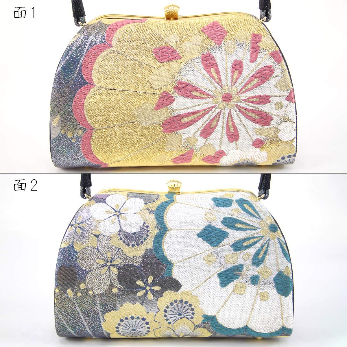 紗織 草履バッグセット -124- レディース L-size ゴールド/ネイビー