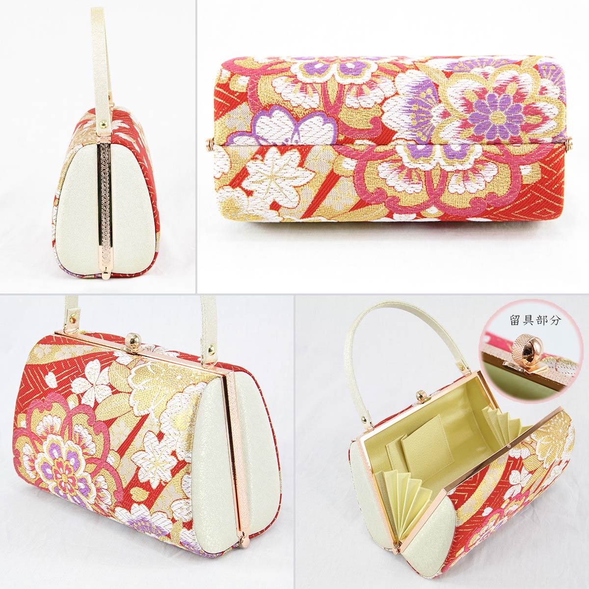 草履バッグセット -91- レディース Free-size ゴールド/レッド 日本製