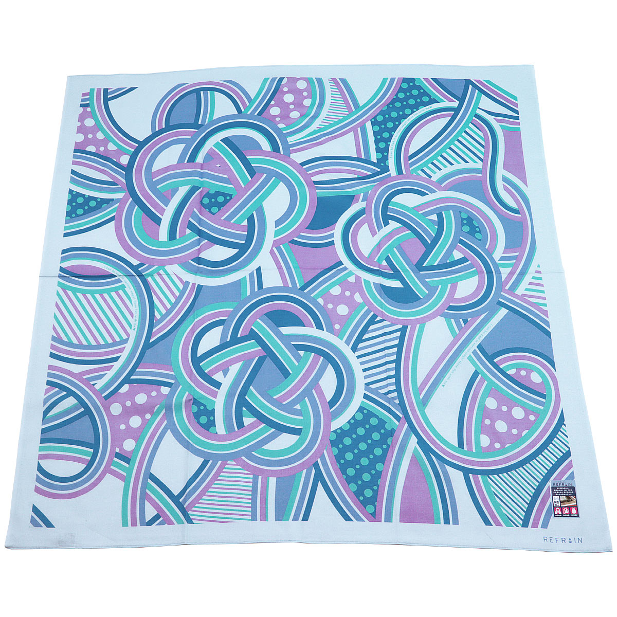 有職 風呂敷 三巾 110cm REFRAIN 撥水ふろしき 綿100% 日本製 : あおい