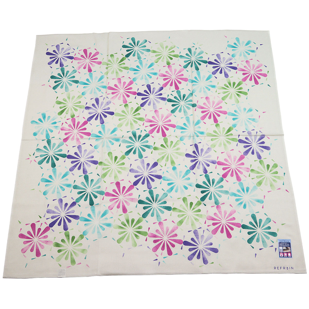 有職 風呂敷 三巾 110cm REFRAIN 撥水ふろしき 綿100% 日本製 : あおい